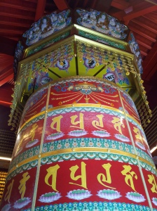 Prayer Wheel in Buddha Tooth Relic Temple in Chinatown