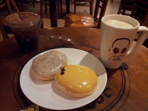 light and fluffy tiramisu and mango & chocolate donuts at JCo 